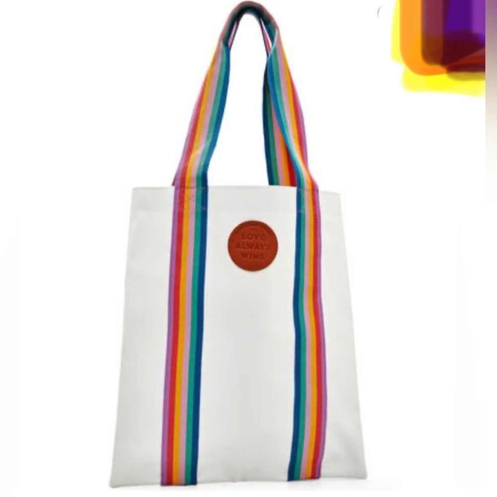 🌈PRIDE RAINBOW LGBTQIA+ Gay TOTE CANVAS VINYL COVERED BEACH/POOL BRAND NEW VANS